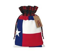 Bolsa de Navidad a cuadros con estampado de bandera del estado de Texas con cordón para fiestas de cumpleaños de Navidad, 4.7 x 6.9 pulgadas