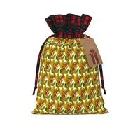 Bolsa de Navidad con cordón a juego con estampado de pájaro tropical del paraíso con etiqueta kraft de 4.7 x 6.9 pulgadas para Halloween