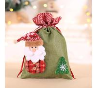 Bolsa de Navidad con cordón con divertidos diseños de muñecas 3D, perfecta para alegría navideña (A)