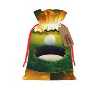 Bolsa de Navidad con cordón para impresión de campo de golf de 4.7 x 6.9 pulgadas, ideal para adultos para envolver regalos para Navidad o Halloween