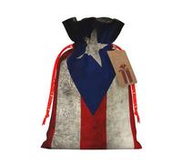 Bolsa de Navidad con cordón para papel pintado de Puerto Rico con etiqueta de papel kraft de 4.7 x 6.9 pulgadas para regalos de Halloween