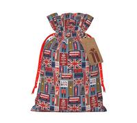 Bolsa de Navidad con cordón para todos los adultos con estampado de símbolos de Inglaterra
