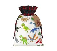 Bolsa de Navidad con diseño de dibujos animados de dinosaurios a juego con cordón, 4.7 x 6.9 pulgadas para Navidad, Halloween