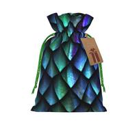 Bolsa de Navidad con diseño de escamas de dragón mágico 3D, con cordón, para decoración de temporada, regalos de regalo
