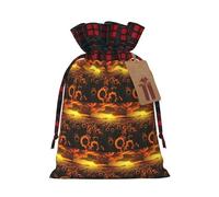 Bolsa de Navidad con diseño de girasol, campo de puesta de sol, mar de flores, color a juego, con cordón y etiqueta de papel kraft, 4.7 x 6.9 pulgadas para Halloween