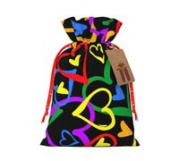 Bolsa de Navidad con estampado de arcoíris de orgullo gay de 4.7 x 6.9 pulgadas, cierre de cordón, para Navidad, aniversarios, cumpleaños