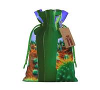 Bolsa de Navidad con estampado de cactus y desierto, saco de regalo de Navidad para decoración de temporada