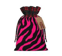 Bolsa de Navidad con estampado de cebra, tigre, leopardo, rosa, 4.7 x 6.9 pulgadas, cierre de cordón, para Navidad, aniversarios, cumpleaños, sostiene regalos
