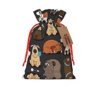 Bolsa de Navidad con estampado de corgi de perro, bolsas con cordón para regalos de vacaciones, saco de Navidad, decoración de fiesta