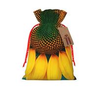 Bolsa de Navidad con estampado de girasol y arco iris, saco de regalo festivo de Navidad, bolsas de cordón para decoración de fiesta
