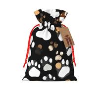 Bolsa de Navidad con estampado de huellas de perro, saco de regalo de Navidad para decoración de temporada para envolver regalos