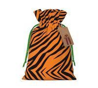 Bolsa de Navidad con estampado de leopardo y tigre naranja, saco de regalo de Navidad para decoración de temporada