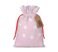 Bolsa de Navidad con estampado de lunares rosados, saco de regalo de Navidad para decoración de temporada y envoltura de regalos