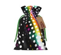 Bolsa de Navidad con estampado de lunares y arcoíris con purpurina en blanco y negro, bolsa de regalo de Navidad para decoración de temporada