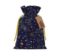 Bolsa de Navidad con estampado de mapa de constelación de estrellas, paquete de vacaciones premium, embalaje festivo de Navidad con diseños alegres