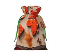 Bolsa de Navidad con estampado de mapa del mundo hecho de especias, bolsa de regalo festiva, bolsa de regalo de Navidad, bolsas de cordón para decoración de fiesta