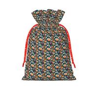 Bolsa de Navidad con estampado de muchos erizos, con cordón, para decoración de temporada