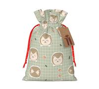 Bolsa de Navidad con estampado de muchos erizos, saco de regalo de Navidad para decoración de temporada y envoltura de regalos