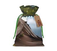 Bolsa de Navidad con estampado de parque nacional glaciar, bolsas con cordón para regalos de vacaciones, saco de Navidad, decoración de fiesta