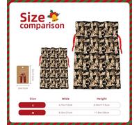 Bolsa de Navidad con estampado de pastor alemán, con cordón, reutilizable, para regalos de Navidad