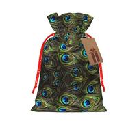 Bolsa de Navidad con estampado de pavo real fresco, 1 unidad con cordón para todos los adultos para dar regalos de Halloween