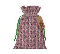 Bolsa de Navidad con estampado de símbolos de Inglaterra, bolsas con cordón, decoración de temporada de Navidad, regalos de regalo