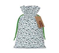 Bolsa de Navidad con estampado de tiburón con varios gestos, con cordón, reutilizable, para regalos de Navidad
