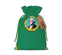 Bolsa de Navidad con la bandera de Washington, regalo de Halloween, cesta con cordón, regalo de boda, fiesta
