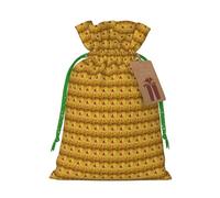 Bolsa de Navidad festiva con estampado de la serie de la tribu del antiguo Egipto con cordón, bolsa reutilizable para regalos de Navidad