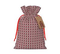 Bolsa de Navidad festiva con estampado de pollo rojo con cordón, bolsa reutilizable para regalos de Navidad