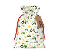 Bolsa de Navidad práctica con estampado de agricultura de tractores con cordón, 4.7 x 6.9 pulgadas para Navidad, Halloween