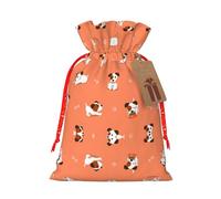 Bolsa de Navidad práctica con estampado de perro con huesos grandes, con cordón, 4.7 x 6.9 pulgadas para Navidad, Halloween