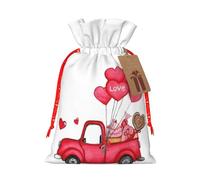 Bolsa de Navidad romántica con estampado de globos de corazón con cordón, 4.7 x 6.9 pulgadas para Navidad, Halloween