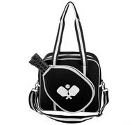 Bolsa de neopreno para palas de pickleball con diseño espacioso y correa de transporte (negro y blanco)