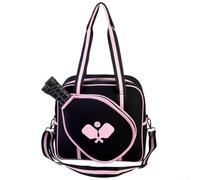 Bolsa de neopreno para palas de pickleball con diseño espacioso y correa de transporte (negro y rosa)
