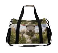 Bolsa de oveja para correr sobre hierba, correas de hombro ajustables, doble cremallera, bolsa de mano con gran capacidad y multifunción, bolsa de viaje para mujer, viajes, gimnasio, fin de semana.