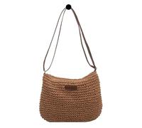 Bolsa de paja de verano - tambor de mano plegable cruzado, bolsa hecha a mano | Elemento de diseño para chic costero, tema del resort costero, funcionalidad de acento de cierre con ce, 1, Fare