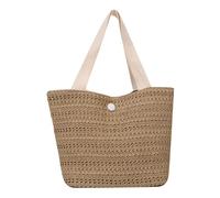 Bolsa de paja portátil para contenedores de alimentos, bolsa de almuerzo práctica y moderna para mujeres y niñas, bolso de hierba de moda, beige, One Size