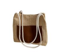 Bolsa de Paja Tote Bolso Tejido De Paja De Estilo Perezoso De Verano, Bolso De Mano Versátil For Mujer, Bolso Tejido Elegante Bolsa de Paja Tous(Marrone)