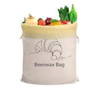 Bolsa de pan de cera de abejas - soporte para pan de algodón reutilizable de 16,93 cm | Bolsa de masa madre ecológica con cremallera | Bolsa de frescura de cera de abejas natural para panadería casera