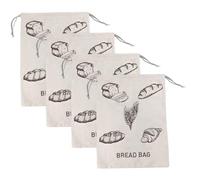 Bolsa de pan de lino 4pcs, bolsas de pan de masa fermentada reutilizables de 16x12 pulgadas con cordero, perfecto para donaciones de masa fermentada y regalos