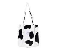 Bolsa de Pana Grande, señoras bolso de hombro bolso de lona shopper señoras bolso de lona bolso de mano para todos los días, oficina, viaje de la escuela y shopping（ganado lechero）