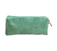 Bolsa de pana para lápices, color liso, organizador de accesorios de almacenamiento esencial para la escuela, suministros de oficina, organizador de pana, verde oscuro