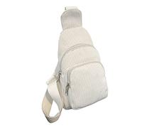 Bolsa de pana para mujer, bolsa de hombro, bolsa de pecho, bolsa de mano, bolsa de hombro para hombre, White, Talla única