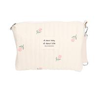 Bolsa de pañal de bebé de cochecito portátil multifuncional con bordado de pañales con oso para biberones y pañales ideales para aventuras al aire libre (Bordado de tulipán)
