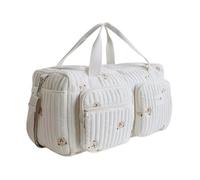 Bolsa de pañales acolchada bordada, gran bolsa de maternidad para bebé, hospital y fin de semana, correa ajustable, varios bolsillos, ligera, idea de regalo, oso, 48 x 22 x 26 cm