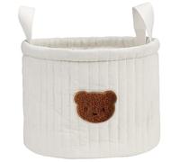 Bolsa de pañales con diseño de oso de peluche, 9, 45 x 7, 09 pulgadas, pequeños contenedores de almacenamiento lindos de algodón de poliéster suave con asa, cesta de oso portátil para cuarto de niños