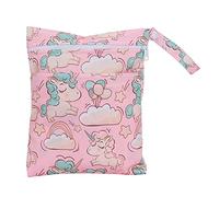 Bolsa de pañales de tela 25 * 20 cm piel amigable doble cremallera almacenamiento portátil lindo patrón para viajes bebé