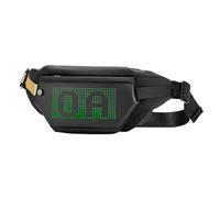 Bolsa de pantalla LED impermeable multicompartimiento embalaje programable Fanny para hombres para mujeres actividades al aire libre entusiastas de la moda algodón PU 17 x 7 cm