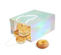 Bolsa De Papel Iridiscente - Bolsa De Fiesta Holográfica, Bolsas De Papel Holográfico Para Regalos Para Fiestas | Bolsa Multifuncional Con Asa Para Boda, Cumpleaños, Para Pequeños Juguetes, Galletas,
